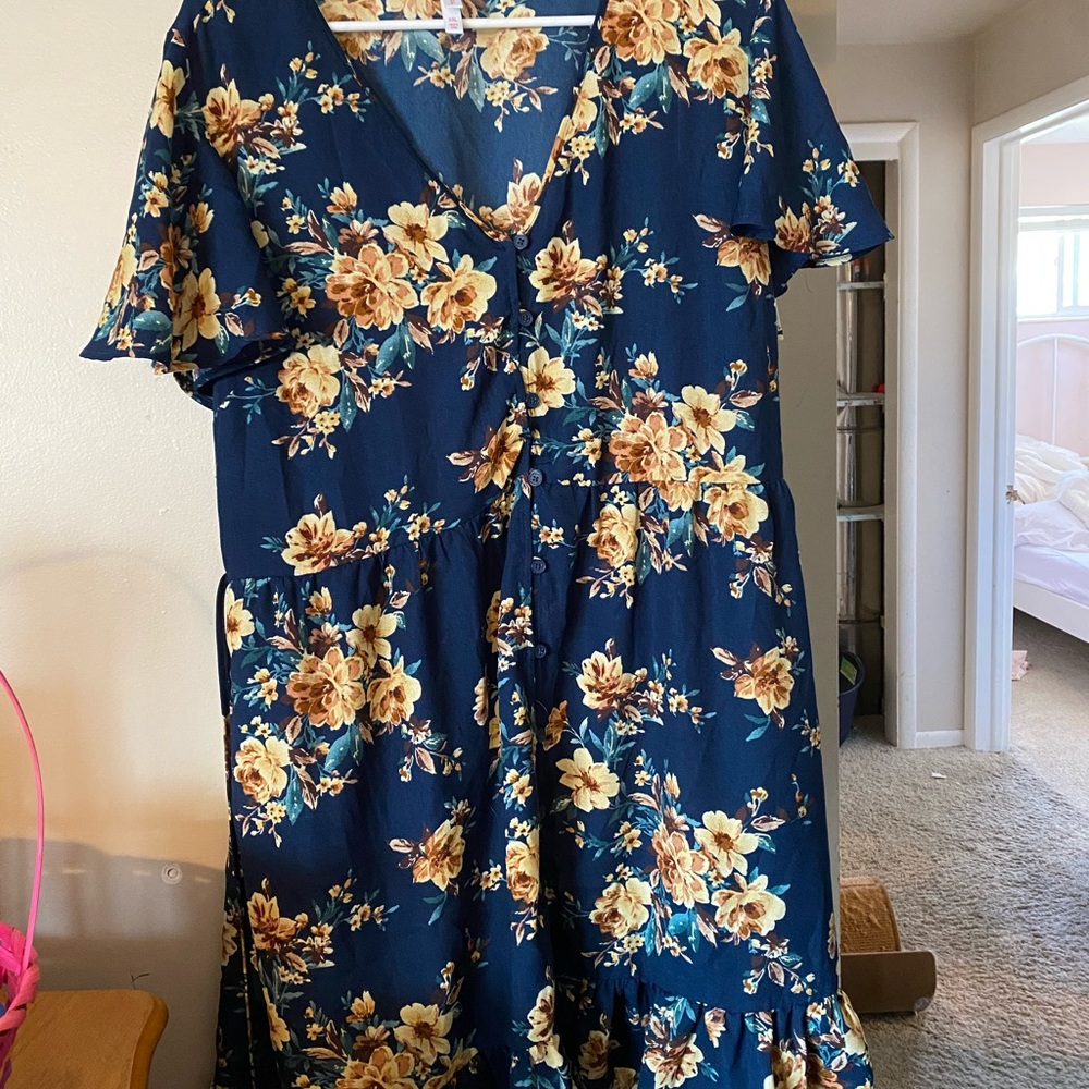 Blue floral dress